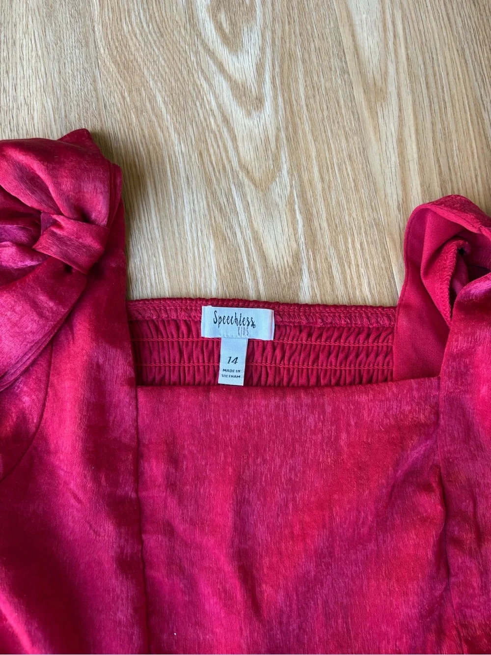 Speechless Girls' Bright Red Long-Sleeve Empire Dress
